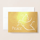 Holiday Dove Elegance Peace Green Typografy Foto Folienkarte (Vorderseite mit Umschlag)