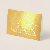 Holiday Dove Elegance Peace Green Typografy Foto Folienkarte (Vorderseite)