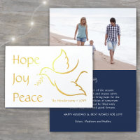 Holiday Dove Hope Joy Peace Navy Blue Modern Foto