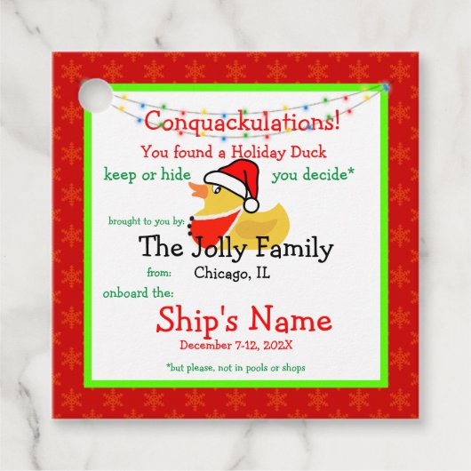 Holiday Duck Tag Geschenkanhänger (Vorderseite)
