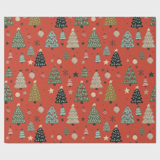 Holiday Echoes-Red Wrapping Paper Geschenkpapier (Saum)