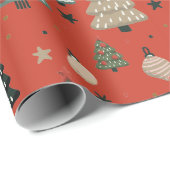 Holiday Echoes-Rote Geschenkpapier (Rolleneckpunkt)