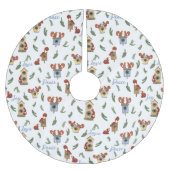 Holiday Eichhörnchen Joy Peace Liebe Weihnachten Polyester Weihnachtsbaumdecke (Vorderseite)