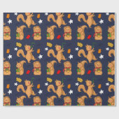 Holiday Eichhörnchen Muster Geschenkpapier (Flach)