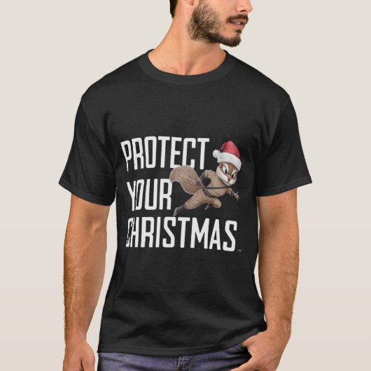 Holiday Eichhörnchen Ninja mit Weihnachtsmannmütze T-Shirt (Vorderseite)