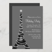Holiday Eiffel Tower Einladung grau (Vorne/Hinten)