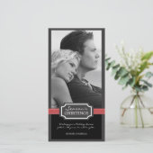 Holiday Elegance Hochsaison Rote Band Feiertagskarte (Stehend Vorderseite)