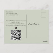 Holiday Elegant Floral QR Code Einladung zum Budge Postkarte (Rückseite)