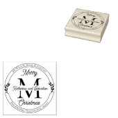 Holiday Elegante Monogram Rücksendeadresse Siegel Gummistempel (Stempel)