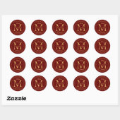 Holiday Elegante Monogram Rücksendeadresse Siegel Runder Aufkleber (Blatt)