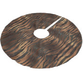 Holiday Elegante Tiger Print Bronze Siena Polyester Weihnachtsbaumdecke (Schrägansicht)