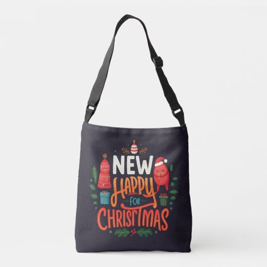 Holiday Elegante: Weihnachts Crossbody Bag Tragetaschen Mit Langen Trägern (Rückseite)