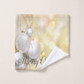Holiday Elegante Weihnachtsbälle Badhandtuch Set (Waschlappen)