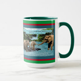 Holiday Elephant Scripture Luke 6:31 Tasse