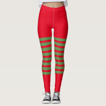 Holiday Elf Leggings Candy Cane Weihnachten