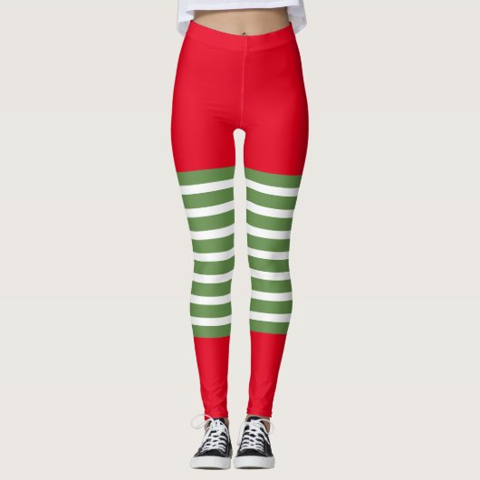 Holiday Elf Leggings Candy Cane Weihnachten (Vorderseite)