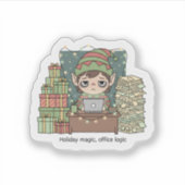 Holiday Elf Workload – Funny Christmas Sticker (Vorderseite)
