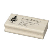 Holiday Etched Pine Tree Family Address Rubber Sta Gummistempel (Stempel)
