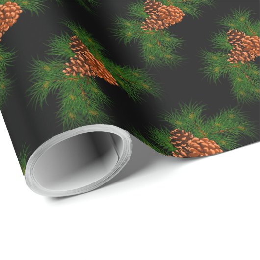 Holiday Evergreen Pegelkegel Muster - Geschenkpapier (Rolleneckpunkt)