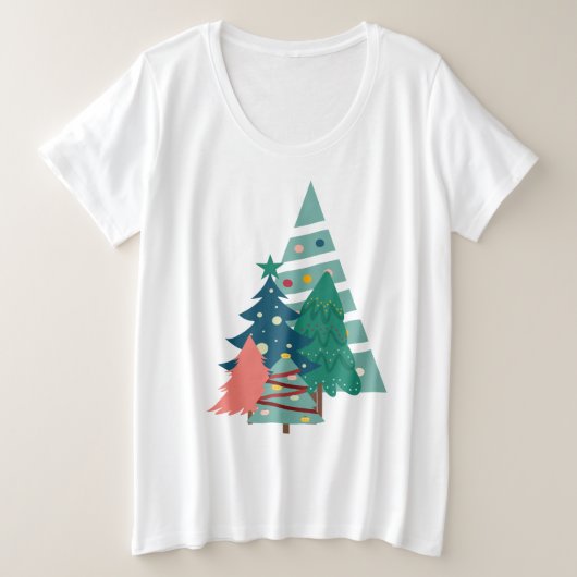 Holiday Evergreens Design Große Größe T-Shirt (Design vorne)