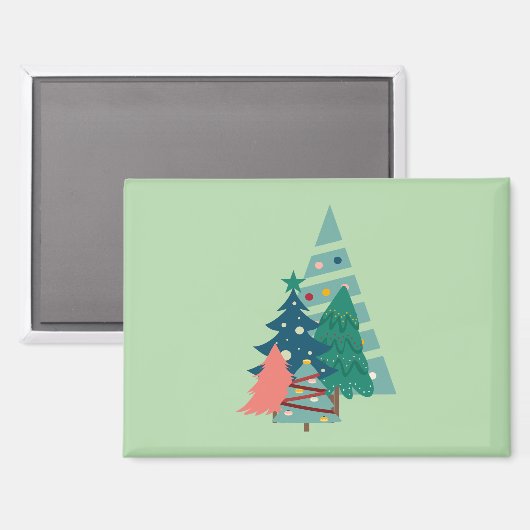 Holiday Evergreens Design Magnet (Vorderseite/Rückseite)