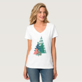 Holiday Evergreens Design T-Shirt (Vorderseite Vollansicht)