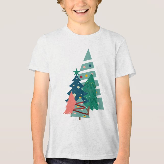 Holiday Evergreens Design Tri-Blend Shirt (Vorderseite)