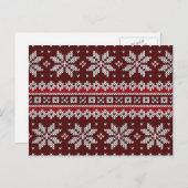 Holiday Fair Isle Strick Pattern Feiertagspostkarte (Vorne/Hinten)