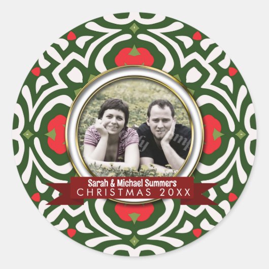 Holiday Family Friends Keepsake Memento Gift Runder Aufkleber (Vorderseite)