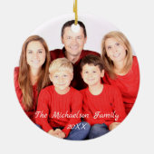 Holiday Family Portrait Keramik Ornament (Hinten)