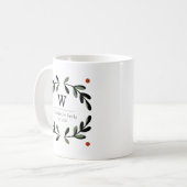 Holiday Farmhouse Monogram Wreath Kaffeetasse (Vorderseite Links)