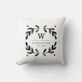 Holiday Farmhouse Monogram Wreath Kissen