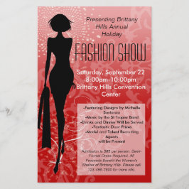 Holiday Fashion Show Flyer, Rote Silhouette wirbel Flyer