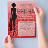 Holiday Fashion Show Flyer, Rote Silhouette wirbel Flyer (Hand)