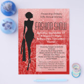 Holiday Fashion Show Flyer, Rote Silhouette wirbel Flyer (Einzeln)