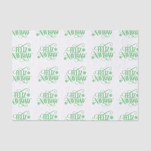 Holiday Feliz Navidad Tissue Paper Seidenpapier (Vorderseite)