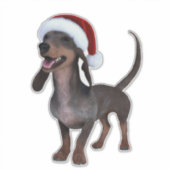 Holiday Fertigpäckchen Dackel Wurst Hund mit Weihn Aufkleber (Vorderseite)