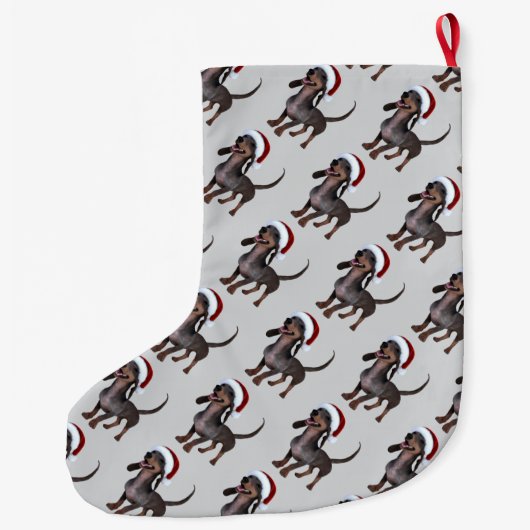 Holiday Fertigpäckchen Dackel Wurst Hund mit Weihn Großer Weihnachtsstrumpf (Rückseite)