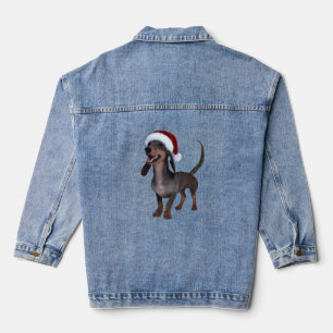 Holiday Fertigpäckchen Dackel Wurst Hund mit Weihn Jeansjacke