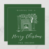Holiday Fireplace Christmas Card Feiertagskarte (Vorne/Hinten)