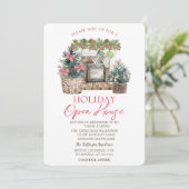 Holiday Fireplace Open House Einladung (Stehend Vorderseite)