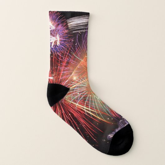 Holiday Fireworks Monogram Unisex Socken (Links - Innen)