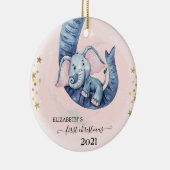 Holiday First Christmas Baby Elephant Keramik Ornament (Rechts)