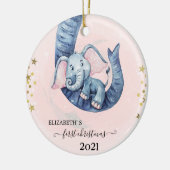 Holiday First Christmas Baby Elephant Keramik Ornament (Links)