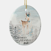 Holiday First Christmas Baby Rentier Keramik Ornament (Rechts)