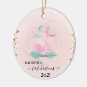 Holiday First Christmas Baby Swan Crown Stars Keramik Ornament (Links)