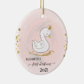 Holiday First Christmas Baby Swan Keramik Ornament (Rechts)
