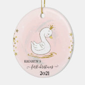 Holiday First Christmas Baby Swan Keramik Ornament (Links)