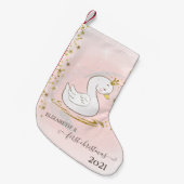 Holiday First Christmas Baby Swan Kleiner Weihnachtsstrumpf (Vorderansicht (hängend))