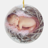 Holiday First Christmas Foto Keramik Ornament (Hinten)
